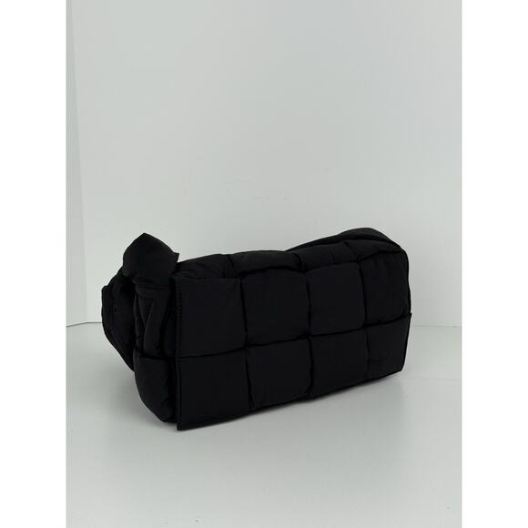 BOTTEGA VENETA Maxi Padded Tech Cassette Shoulder Bag Black Nylon Shoulder Bag - Picture 1 of 11